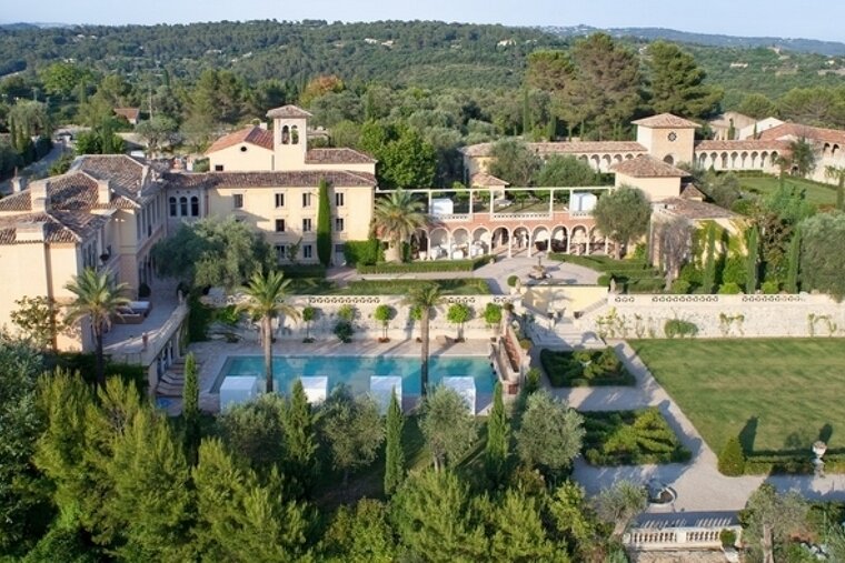 Aerial view of the chateau near Grasse