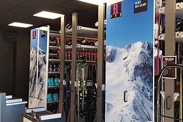 A ski showroom with a sign that says ski mium
