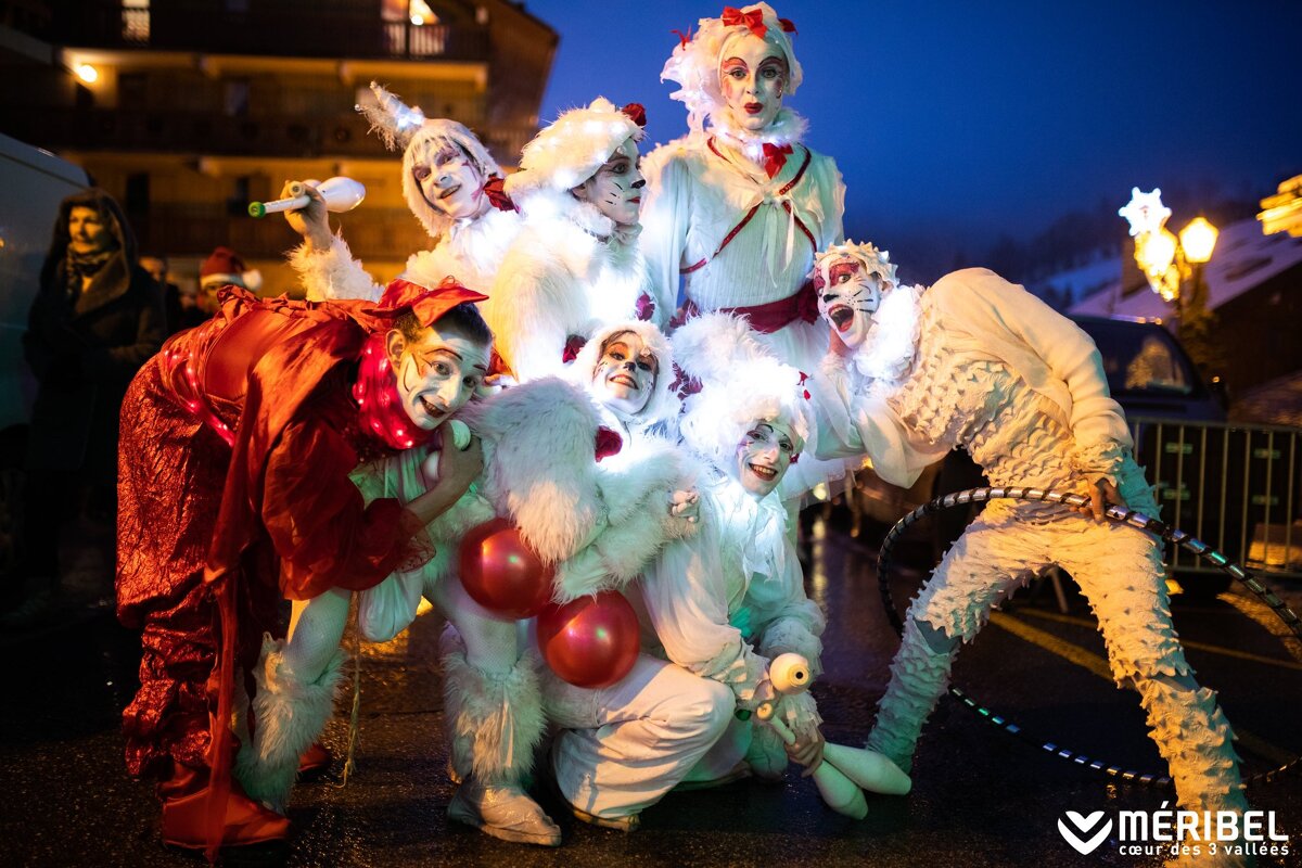 Christmas Parades, people dressed up in Meribel