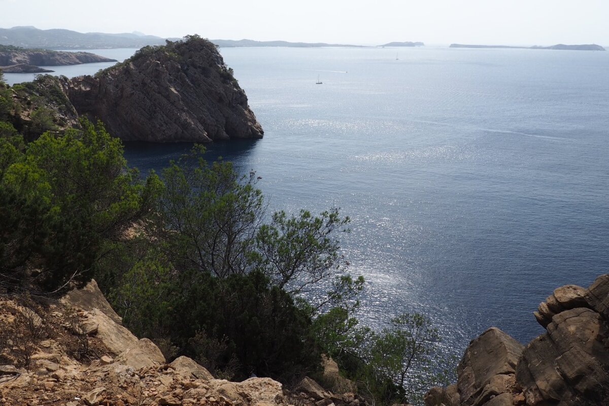 a view of the coastline in west ibiza