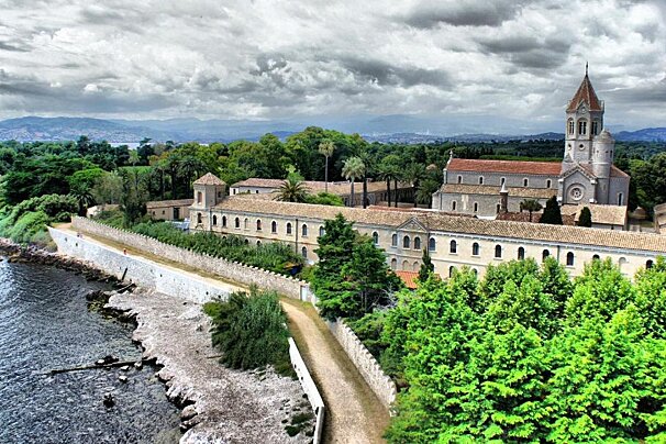 a view over the monastery on ile de saint honorat