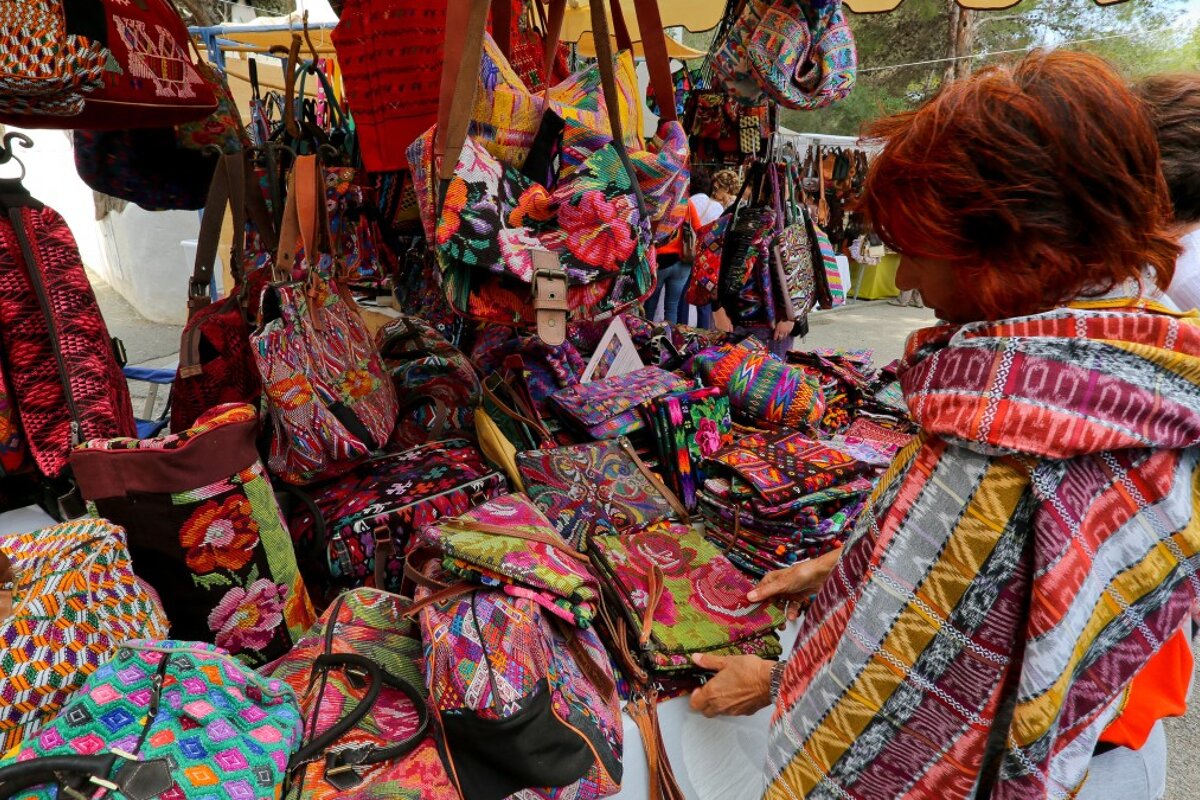 colourful stall at puta arabi, es canar ibiza