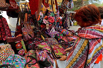 colourful stall at puta arabi, es canar ibiza