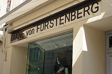 front of a diane von furstenberg shop