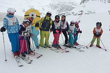a minion with a ski school