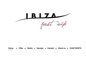 A logo for ibiza just vip is shown on a white background