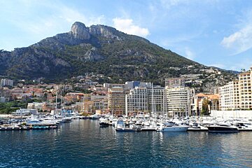 the port and surrounding buildings in Cap d'Ail