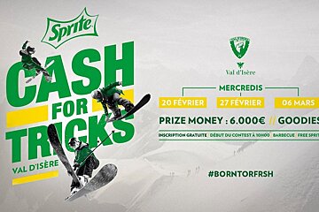 cash for Tricks comp at the snowpark, Val d'Isere