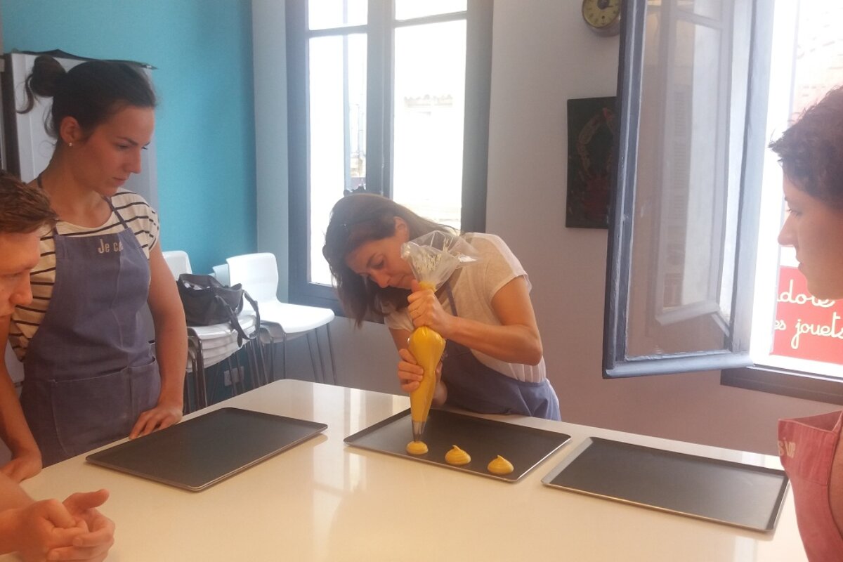 a woman in a cookery course