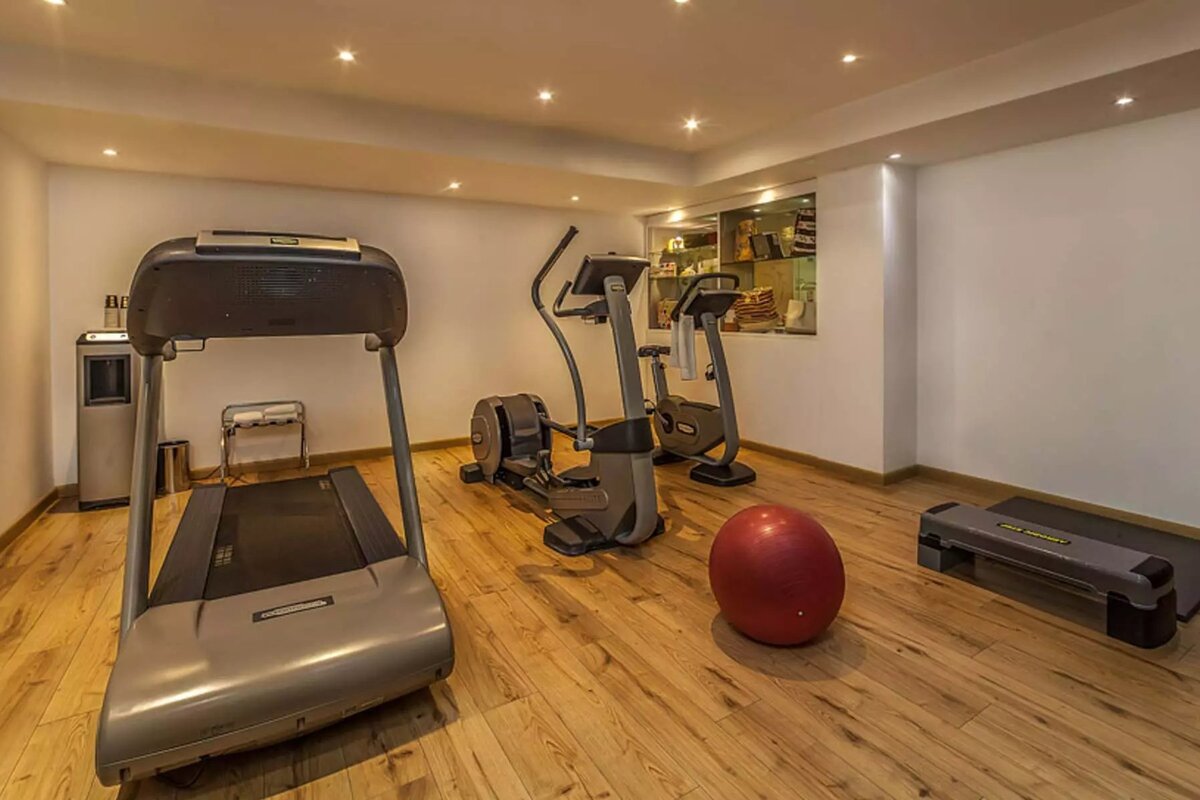 A treadmill with the word technogym on it