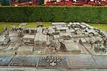 a model of the village in 1950