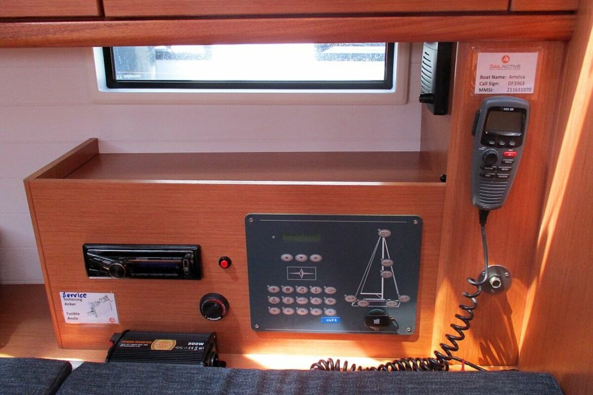 A boat with a sticker that says balactive on it