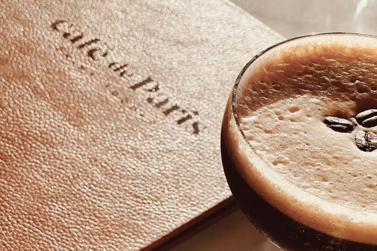 An espresso martini at the Cafe de Paris Saint Tropez