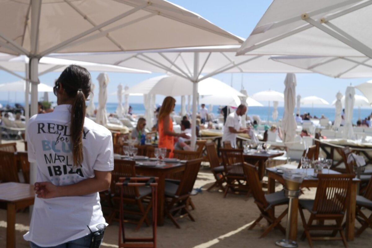 Lunch at the Blue Marlin, Cala Jondal ibiza