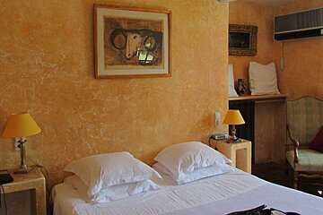 La Colombe D'Or Hotel, St Paul de Vence double bedroom