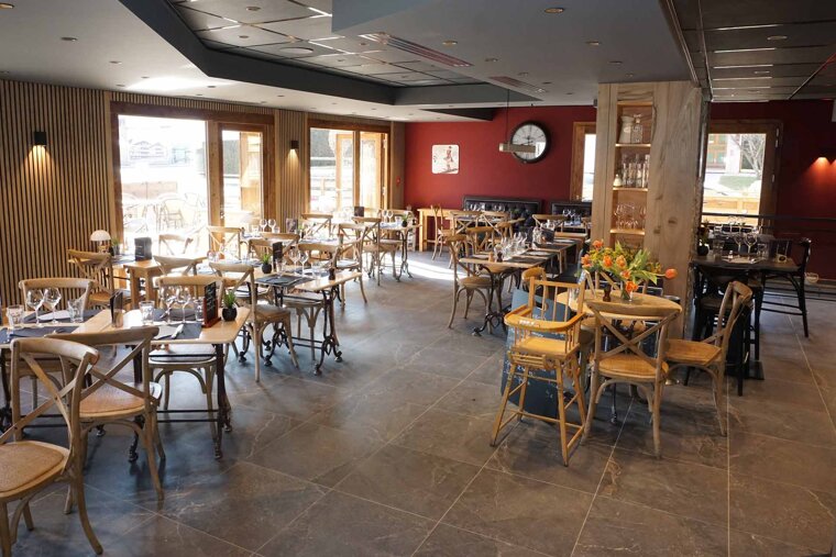 Interior of Le Tyrolien restaurant in Morzine