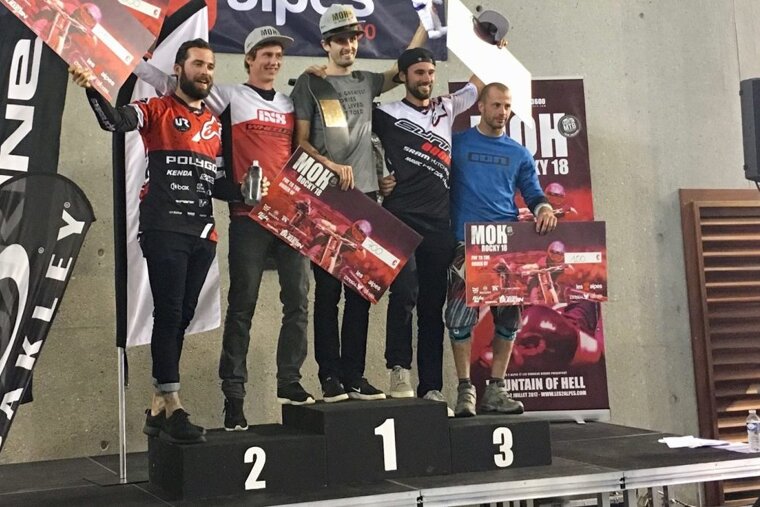 five winning mountain bikers