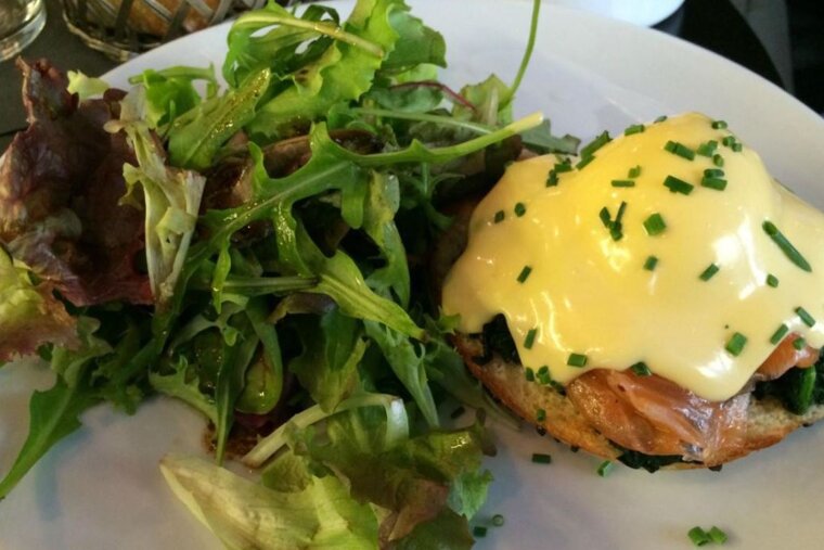 Poached egg & parma ham at Deli Bo