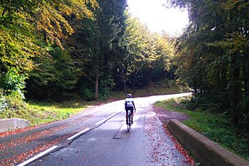 A cyclist in autumn