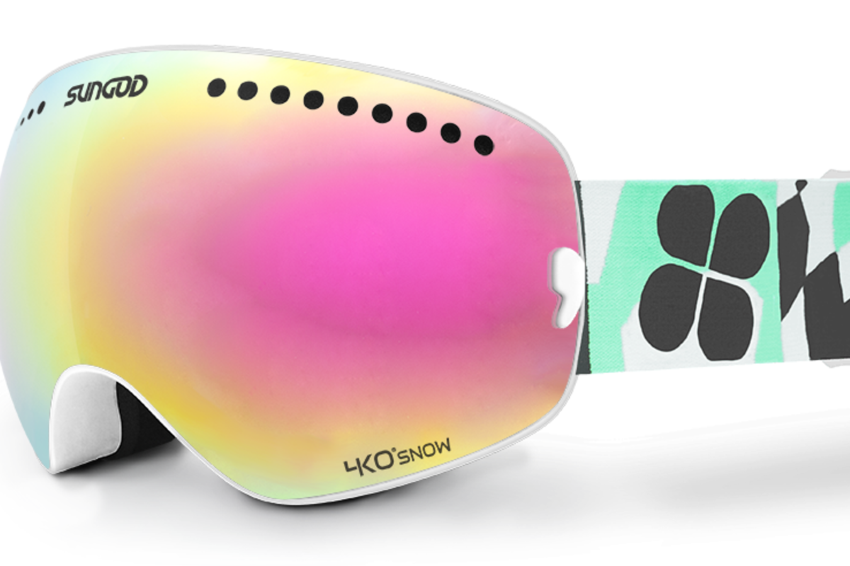 pink lens ski goggles