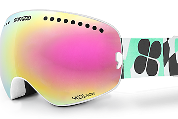 pink lens ski goggles