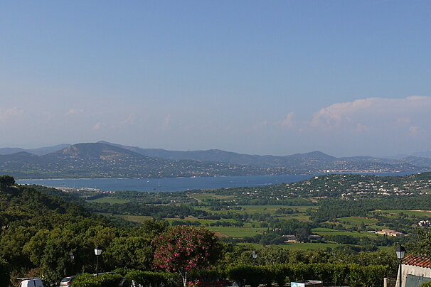 image of fields and the sea beyond from Gassin