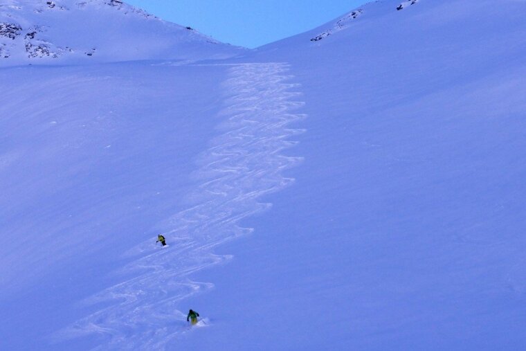 Stormy skiing in Val d'Isere