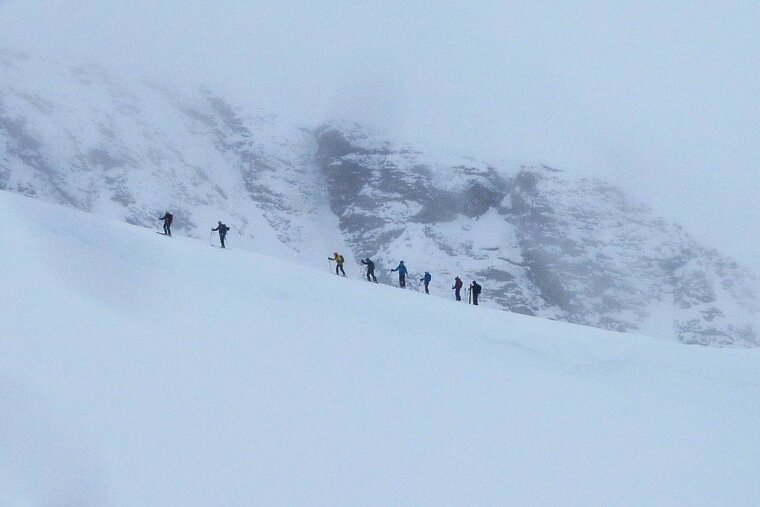 Stormy skiing in Val d'Isere