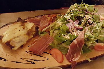 a local salad speciality in 2 alpes
