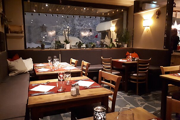 Interior of Aux Petits Oignons Bar, Meribel