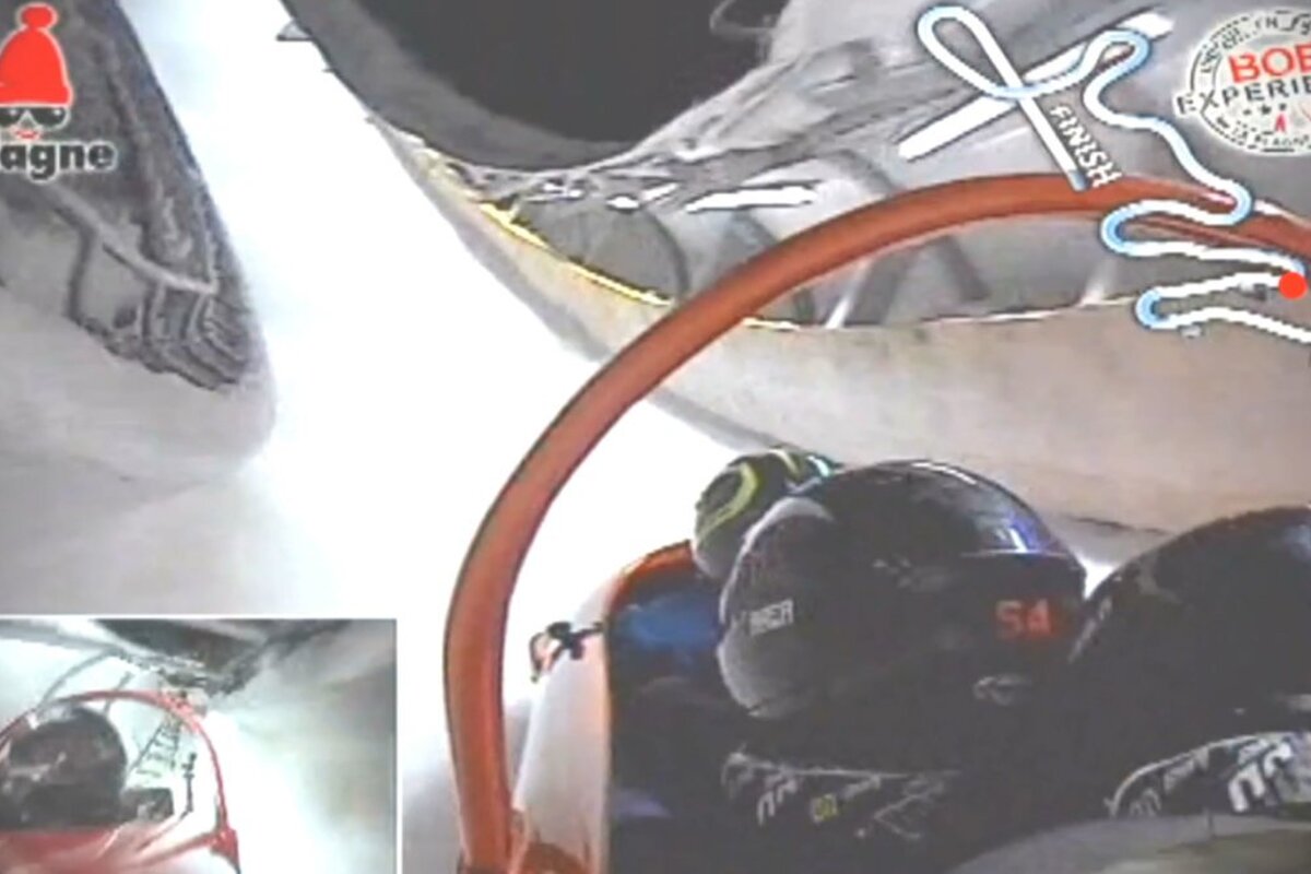video footage of a bobsleigh track