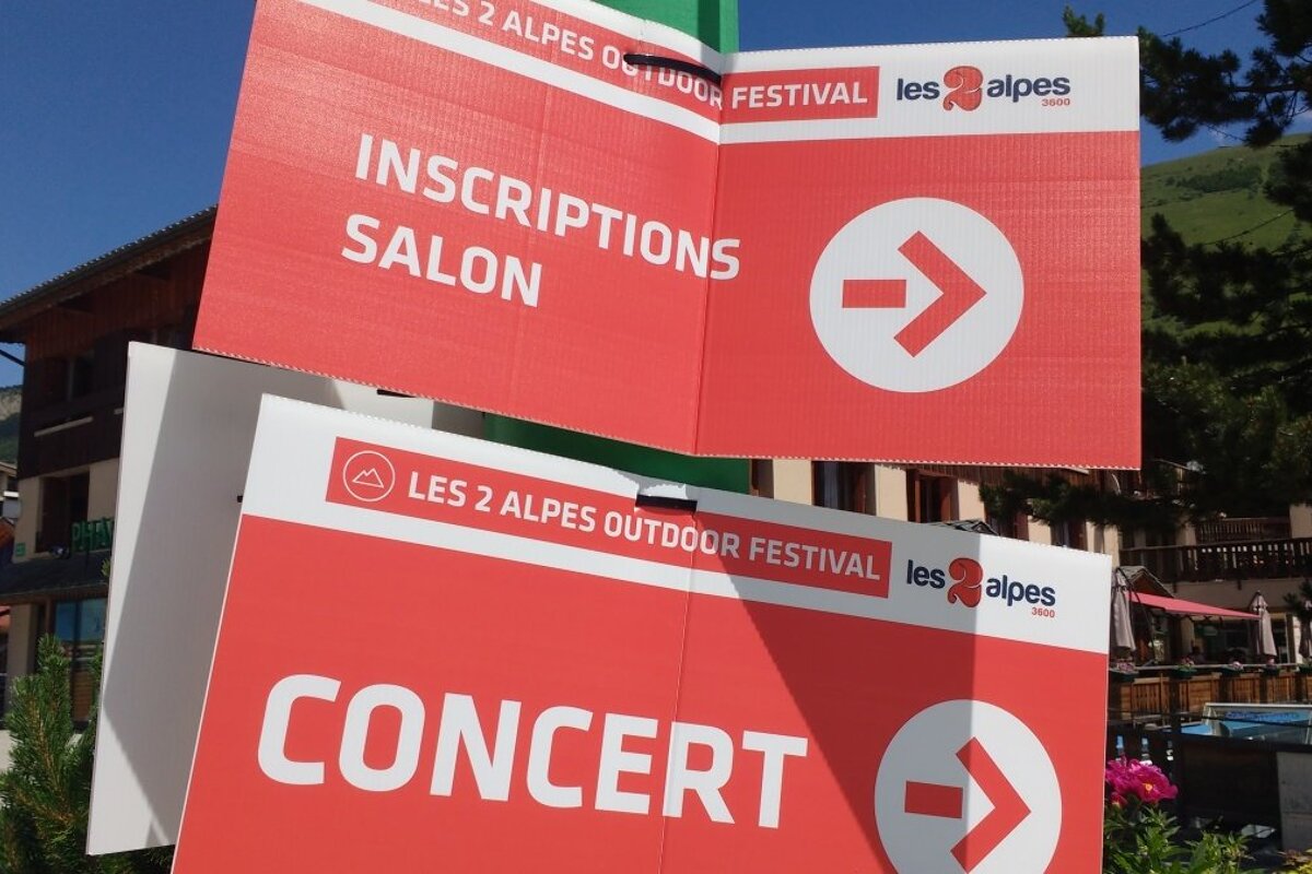 signs for the outdoor festival