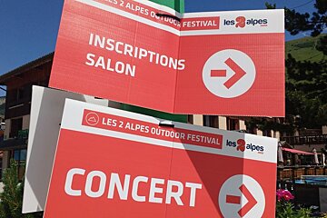 signs for the outdoor festival