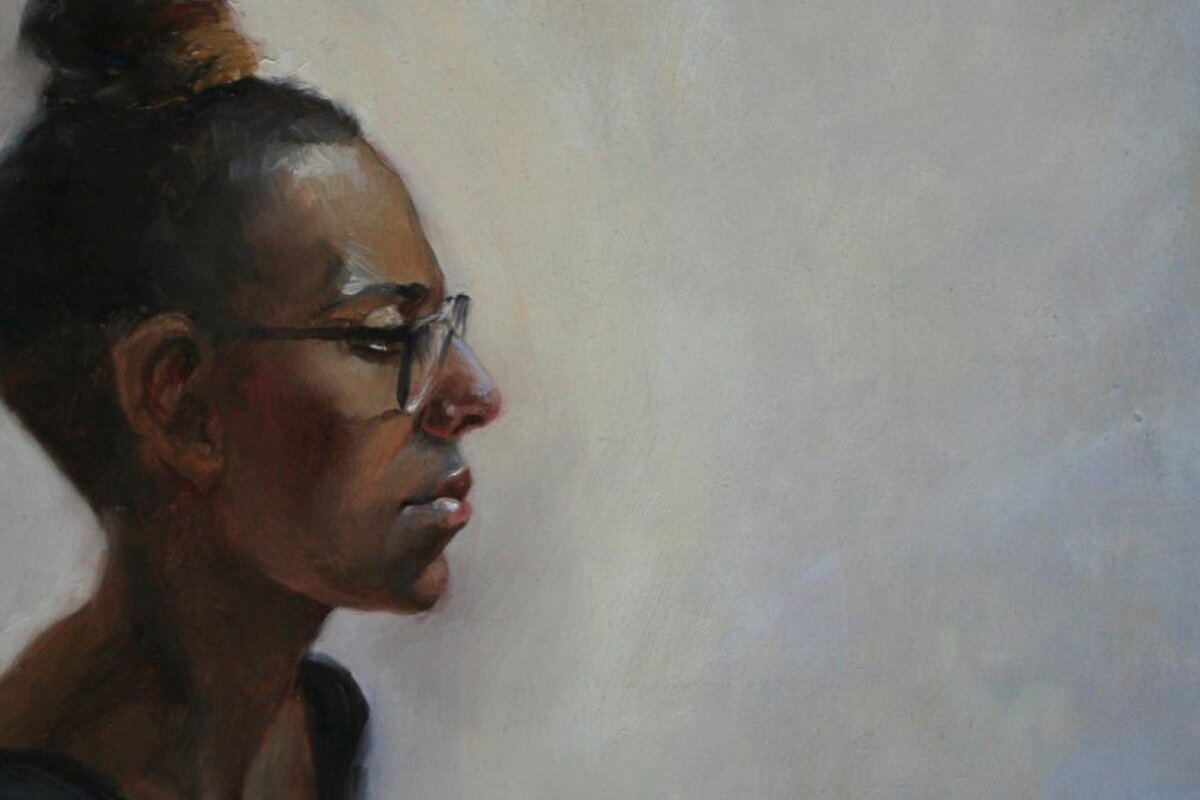 a painting of a womans face