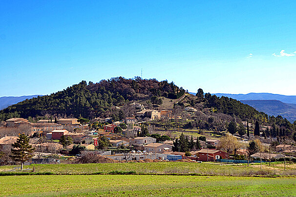 a village near a small hill