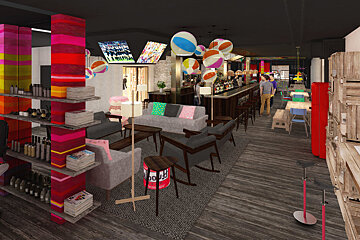 Rocky Pop Hotel, Les Houches lounge room