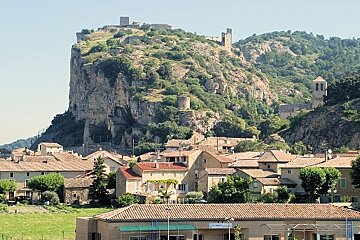 a town and fortress above