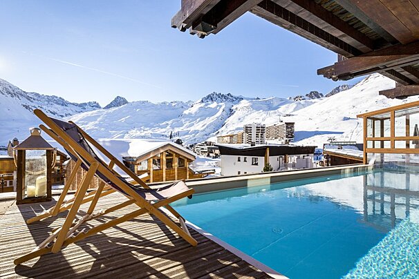 Les Campanules Hotel, Tignes Le Lac outdoor swimming pool