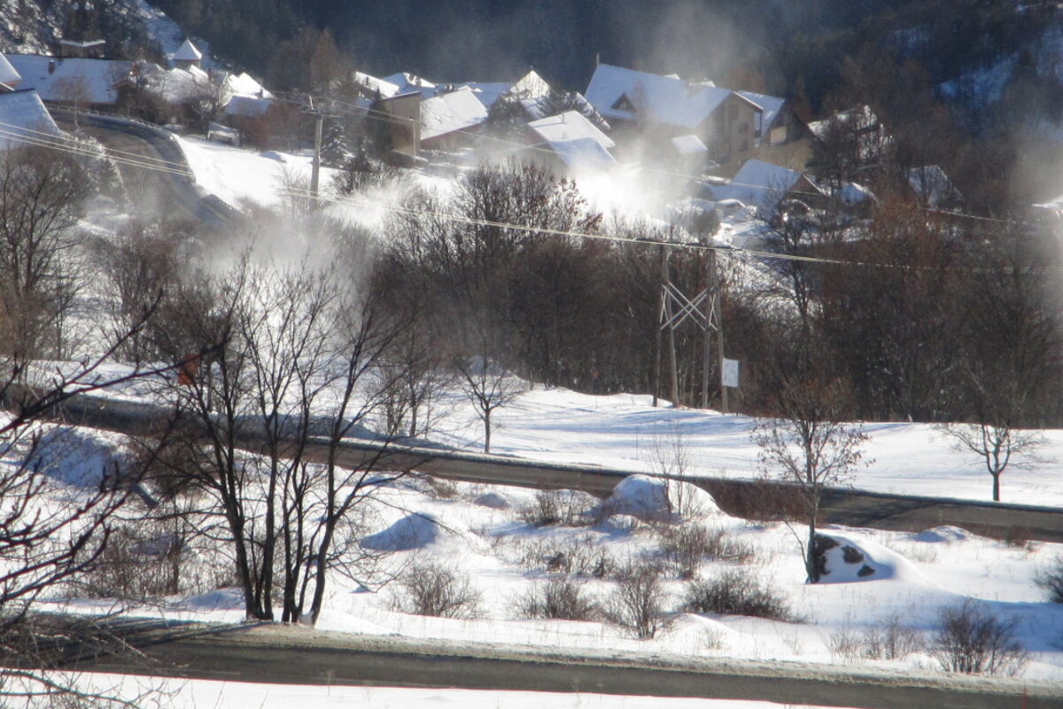 looking down into the village