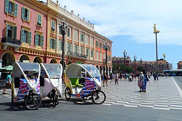 colourful bikes and buildings