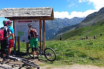 An image of mountain bikers in the alps near chamonix mont blanc