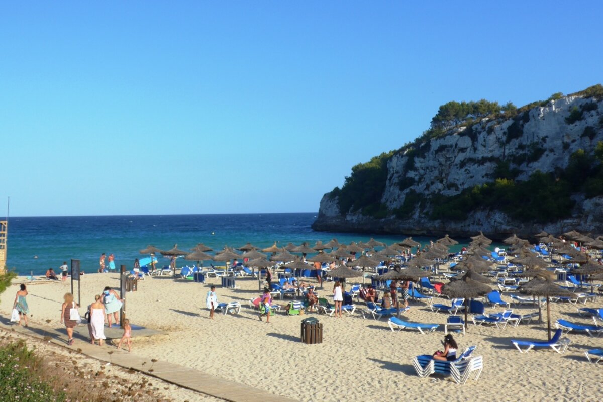 Teh beach of Cala Romantica in the municipality of Manacor