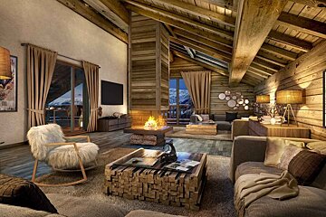 an interior of a chalet for sale