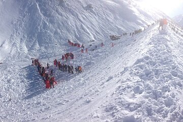 photos of rescuers on site