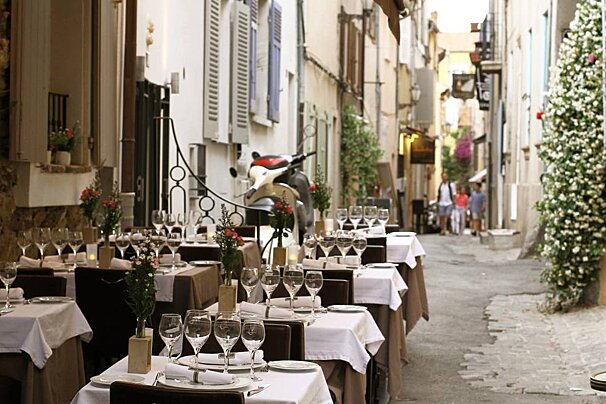 Au Caprice des Deux Restaurant, Saint Tropez restaurant terrasse