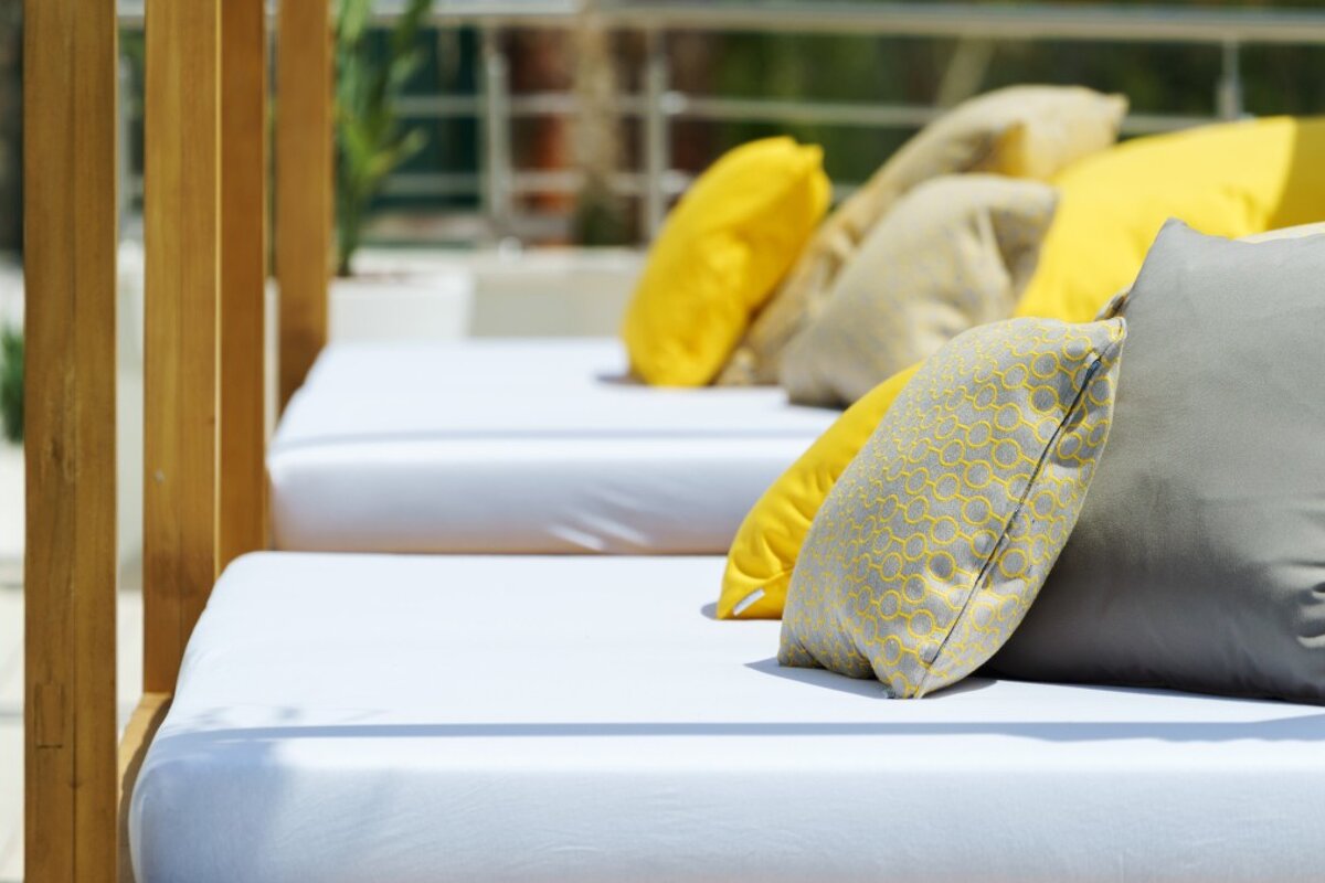 Day beds at La Cabana Portals Hills Boutique Hotel