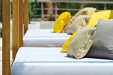 Day beds at La Cabana Portals Hills Boutique Hotel