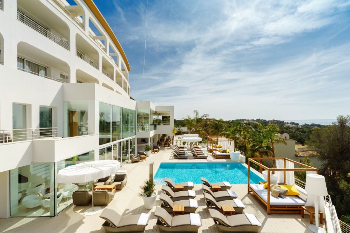 the terrace of the Portals Hills Boutique Hotel