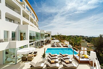 the terrace of the Portals Hills Boutique Hotel