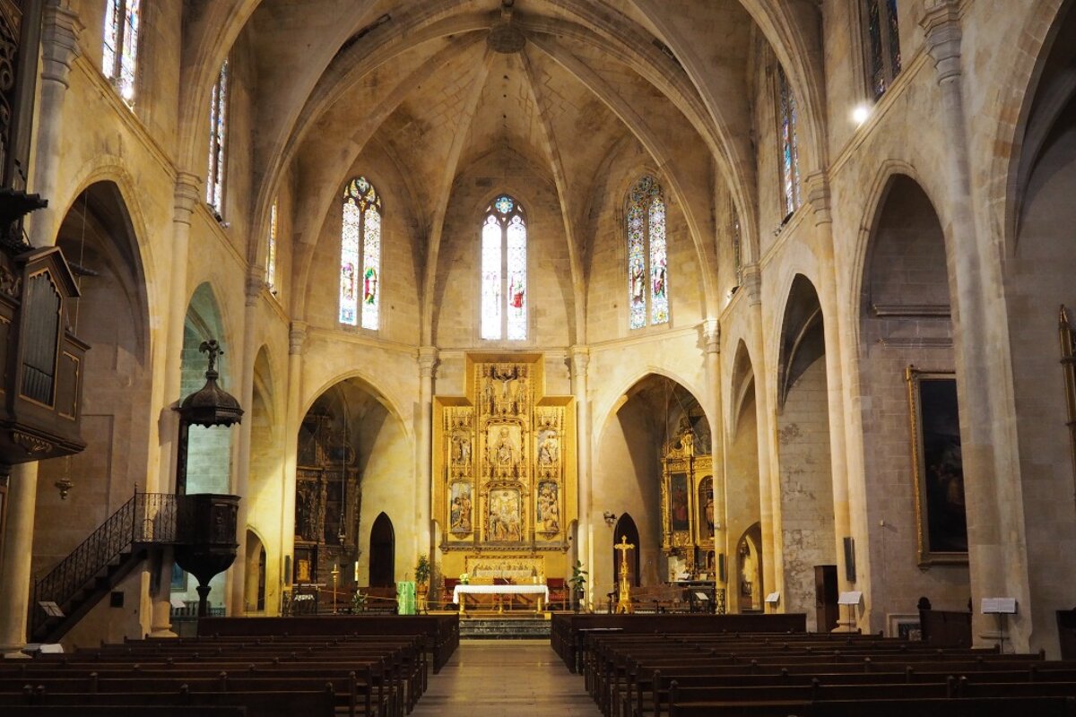 interior of the church arta mallorca